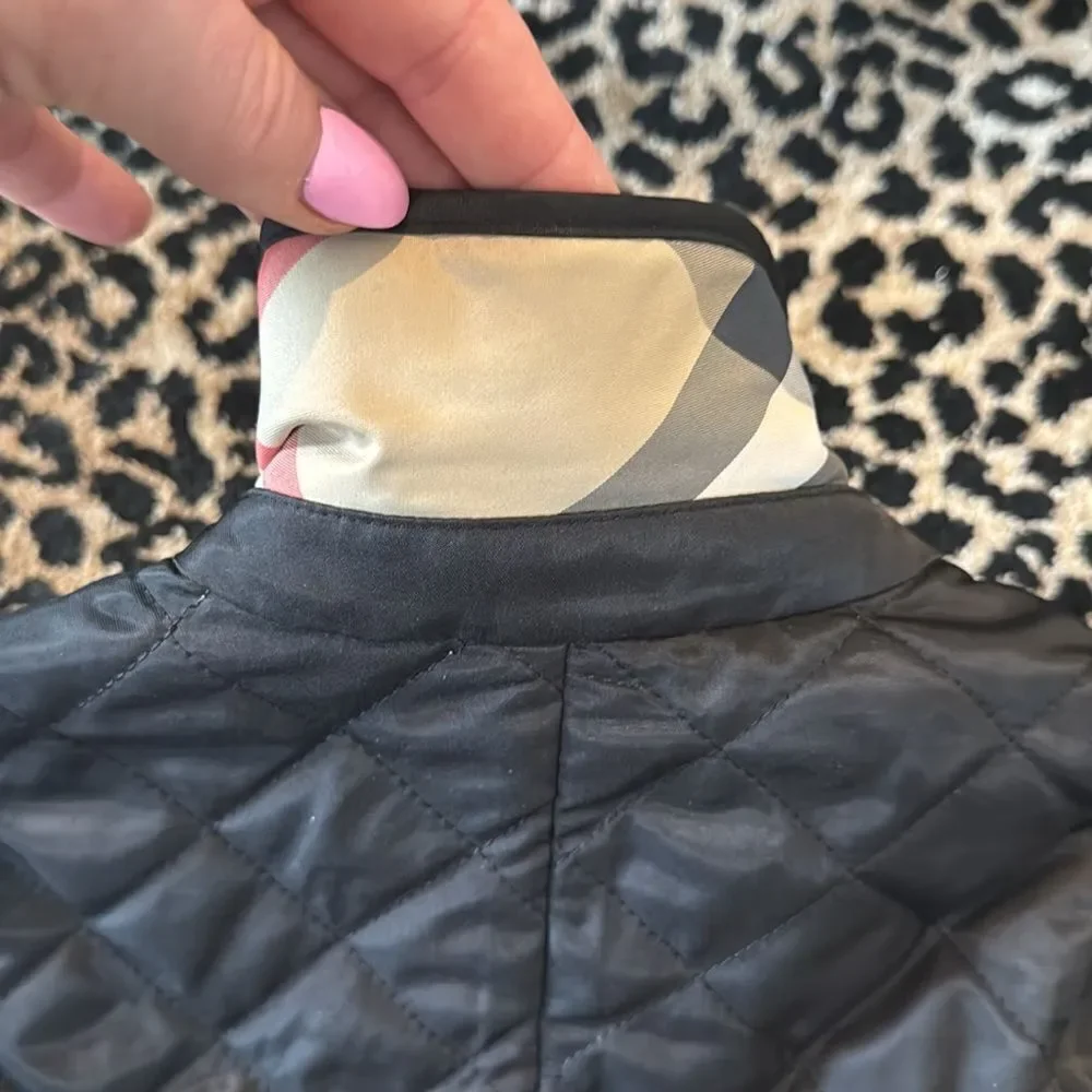 Burberry Children Black Diamond Quilted Jacket in size 5 youth